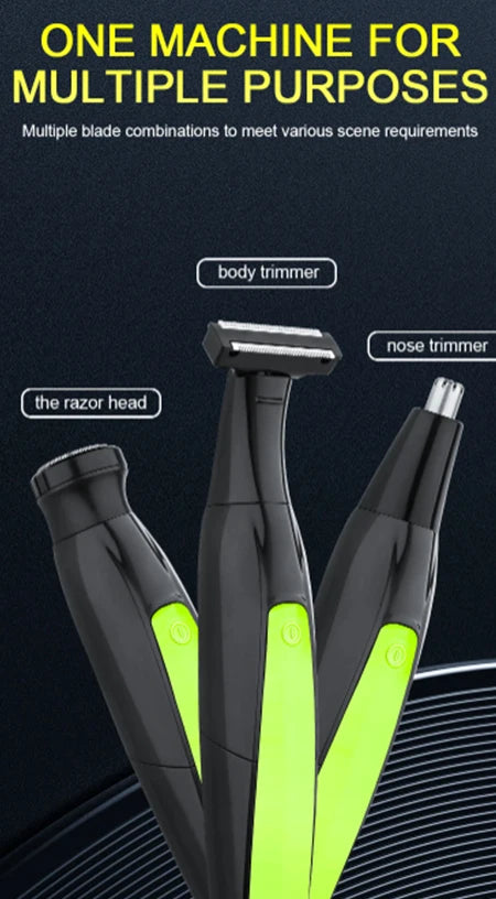 7 in 1 Shaver Men's Multifunctional Rechargeable Earbrow Nose Hair Trimmer Bikini Line Sensitive Shaver Hair Shaving Trimmer BladeNest