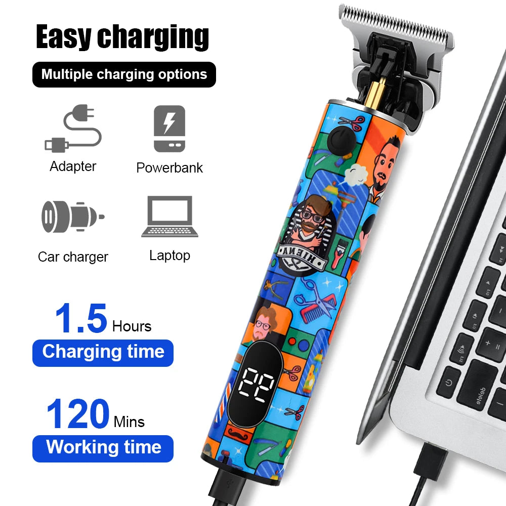 Hair Clippers trendy Graffiti design Barber shop Electric Hair Trimmer Razor Salon Hair Cutting Machine Clipper BladeNest
