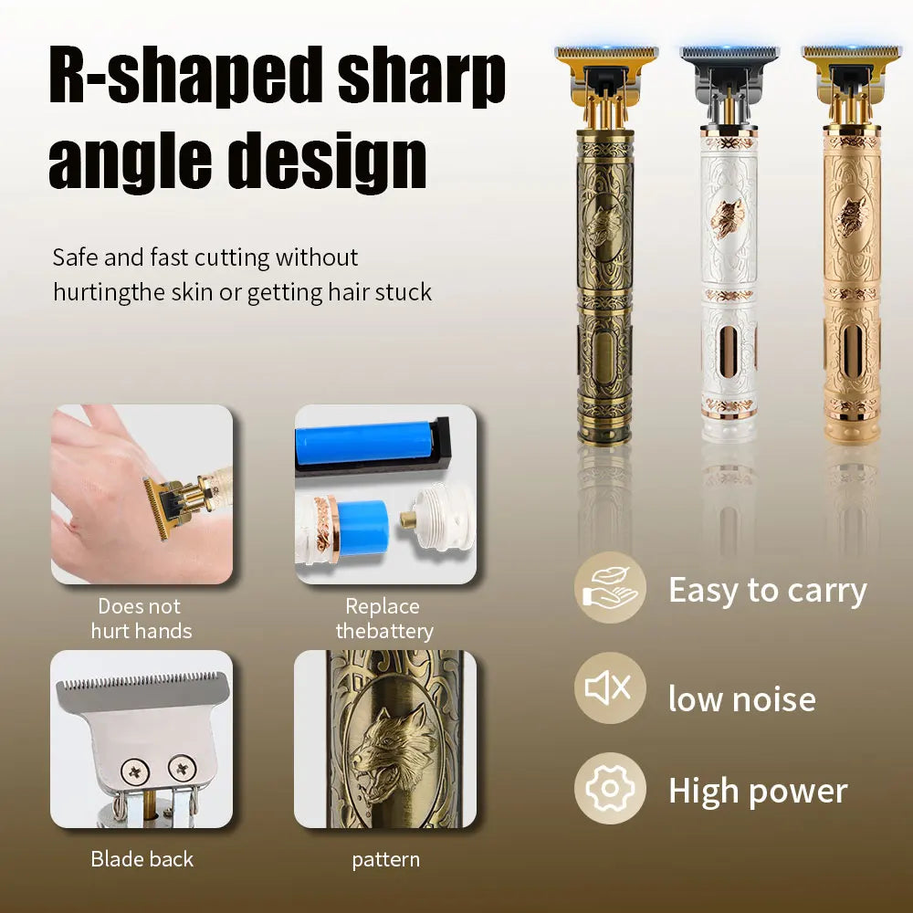 T9 Electric Hair Cutting Machine Hair Clipper Professional Men Shaver Rechargeable Barber Trimmer for Men Dragon Buddha BladeNest