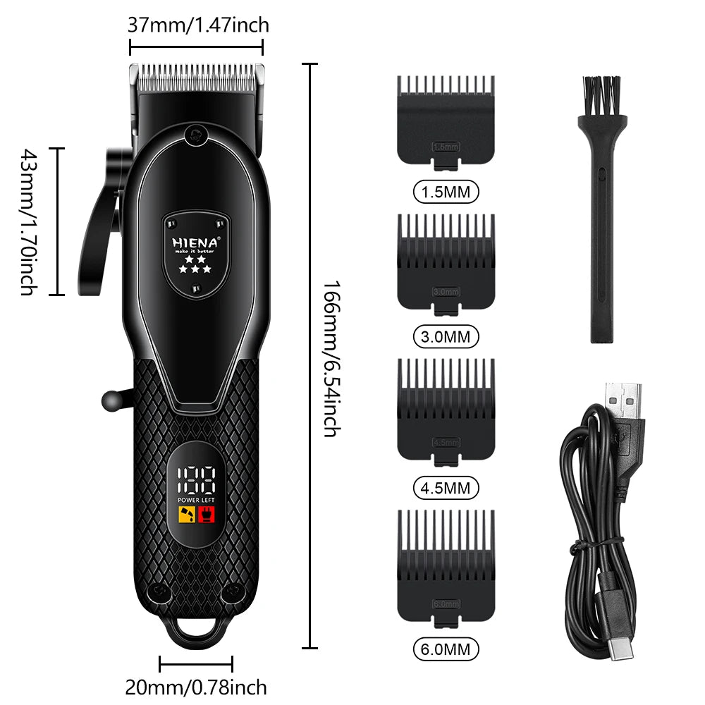 hiena Hair Clipper Kit for Men Electric Shaver Hair Trimmer Professional Cutting Machine Hair Trimmer with LCD Digital Display BladeNest