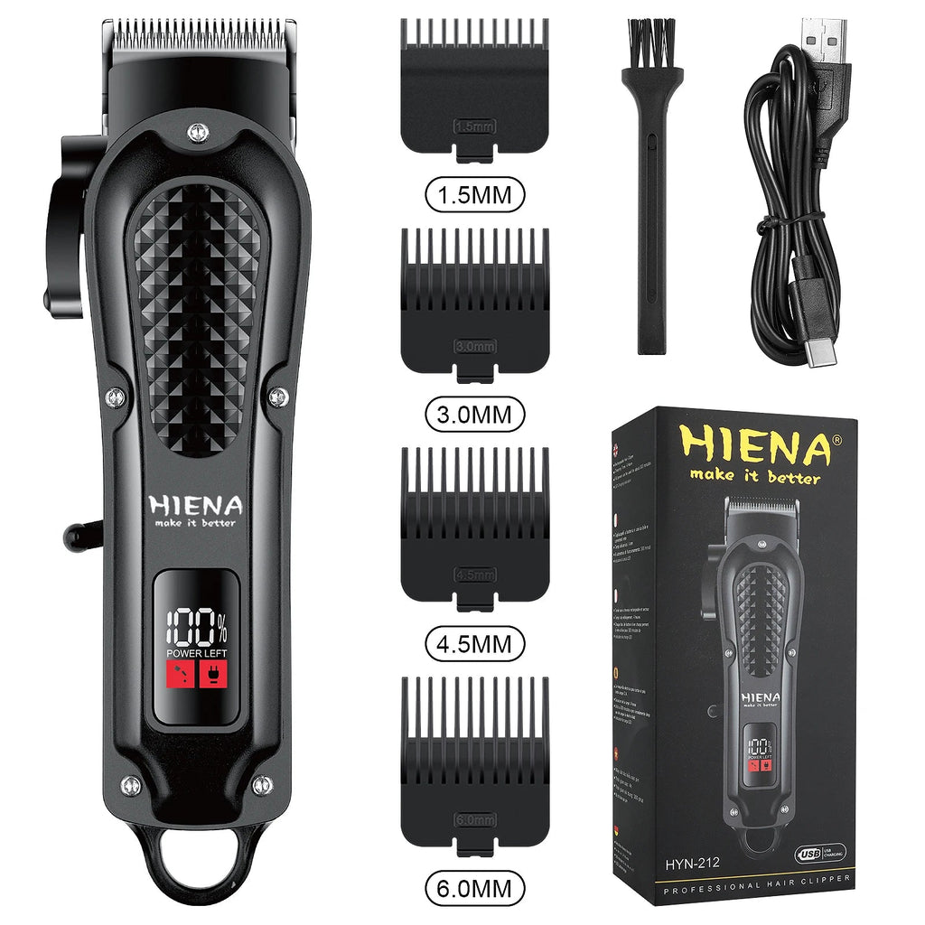 hiena Finish Machine Electric Professional Electric Hair Clippers Beard Clipper Rechargeable Men's Shaver Hair Trimmer Kit BladeNest