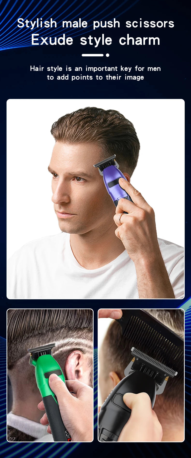 Hair Clipper Electric Hair Trimmer for Men Wireless Barber Trimmer Electric Shaver Professional Men's Hair Cutting Machine BladeNest