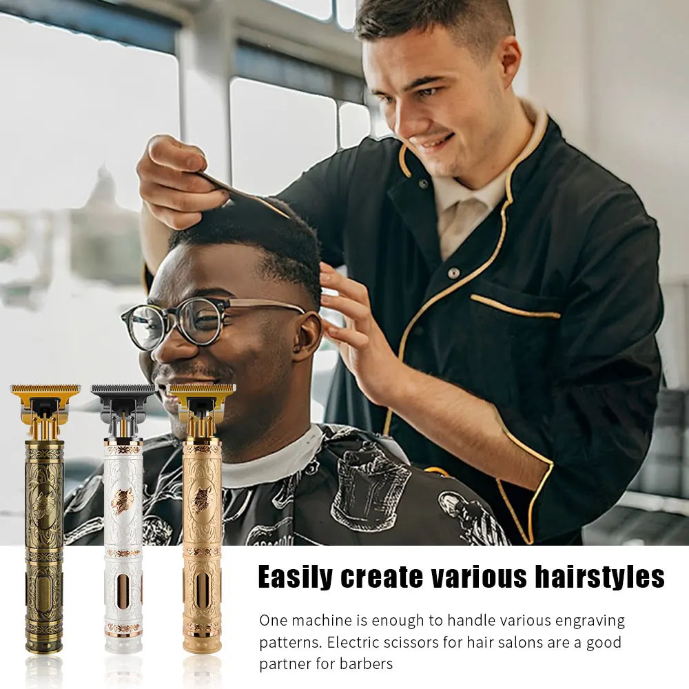 T9 Electric Hair Cutting Machine Hair Clipper Professional Men Shaver Rechargeable Barber Trimmer for Men Dragon Buddha BladeNest