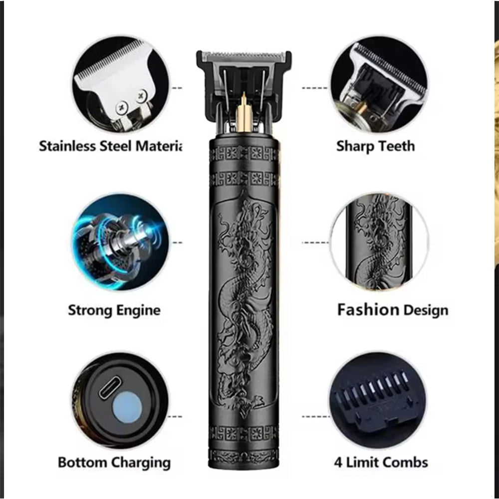 hiena Electric Hair Clipper UBS Rechargeable Cordless Beard Trimmer Men Powerful Electric Hair Clipper Trimming Tool BladeNest