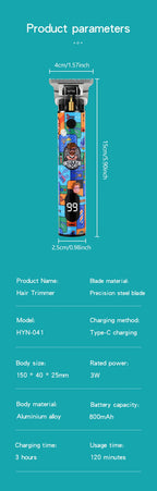 Hair Clippers trendy Graffiti design Barber shop Electric Hair Trimmer Razor Salon Hair Cutting Machine Clipper BladeNest