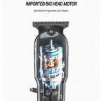 Transparent Body Electric Hair Clipper Professional Trimmer USB Rechargeable Hair Cutting Machine For Men Holiday Gift For Him BladeNest