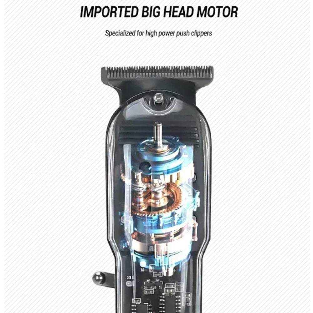 Transparent Body Electric Hair Clipper Professional Trimmer USB Rechargeable Hair Cutting Machine For Men Holiday Gift For Him BladeNest