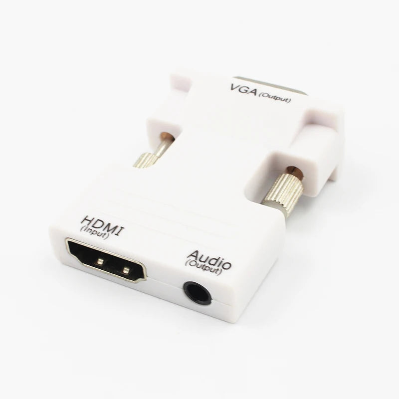 HDMI Female to VGA Male Converter with Audio Adapter Support 1080P Signal Output for Multimedia